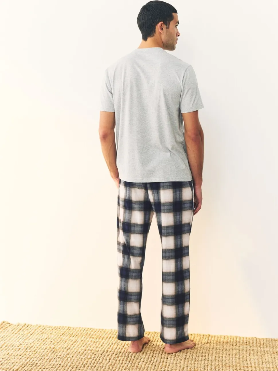 Marineblauw/kiezelkleur - Motionflex behaaglijke pyjamaset verpakking van 2