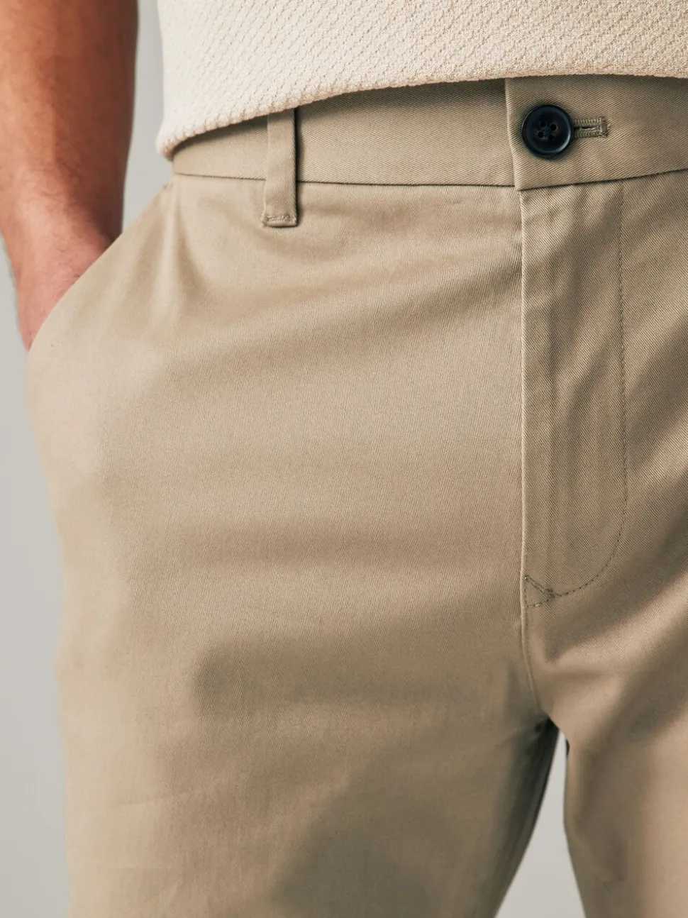 Marineblauw/kiezelkleur - Slim Fit - Stretch chino's verpakking van 2