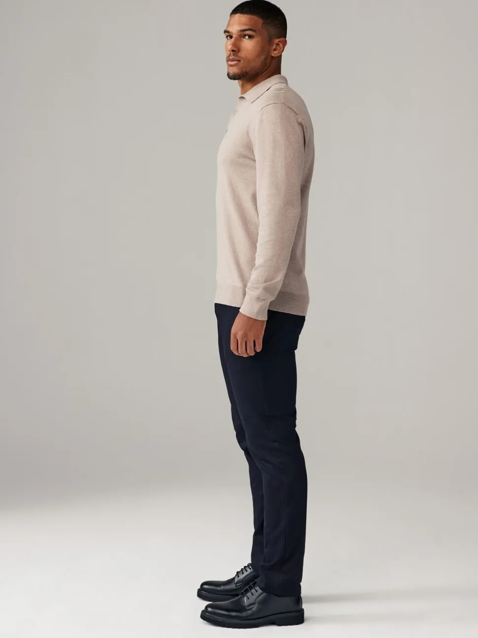 Marineblauw/kiezelkleur - Slim Fit - Stretch chino's verpakking van 2