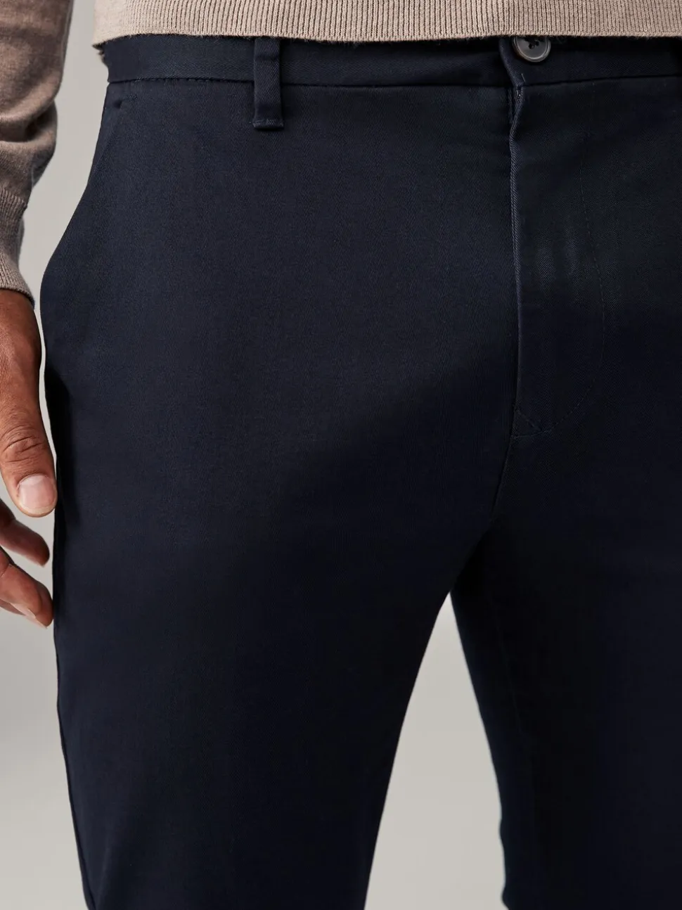 Marineblauw/kiezelkleur - Slim Fit - Stretch chino's verpakking van 2