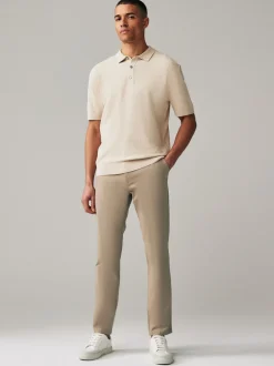 Marineblauw/kiezelkleur - Slim Fit - Stretch chino's verpakking van 2
