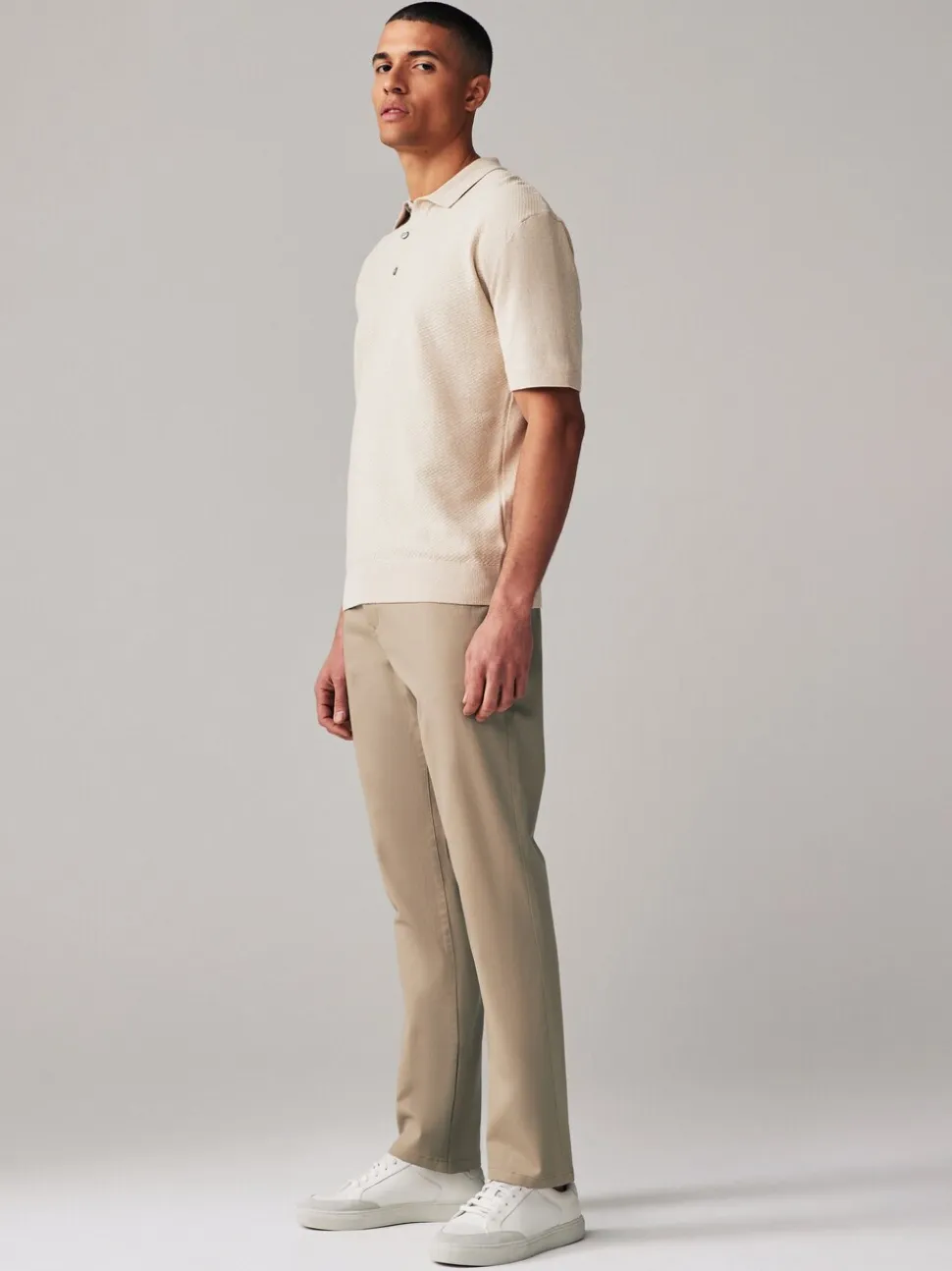 Marineblauw/kiezelkleur - Slim Fit - Stretch chino's verpakking van 2