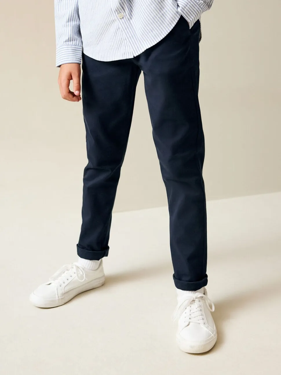 Marineblauw/kiezelkleurig - Stretch skinny chino's verpakking van 2 (3-17jr)