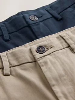 Marineblauw/kiezelkleurig - Stretch skinny chino's verpakking van 2 (3-17jr)