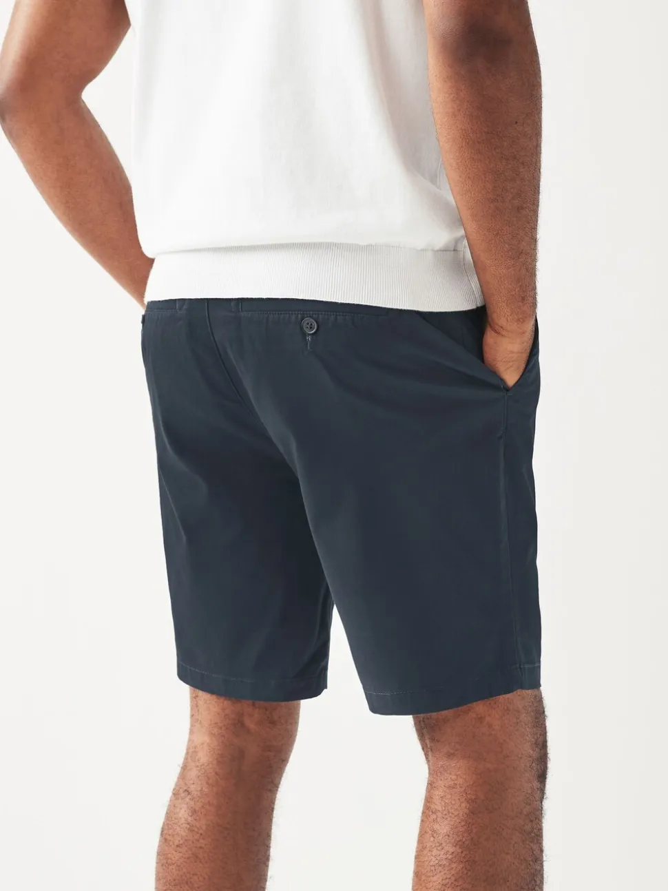 Marineblauw/kiezelkleurig - Slim Fit - Set van 2 chinoshorts met stretch