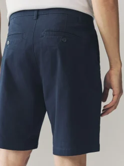 Marineblauw/kiezelkleurig - Ruimvallende pasvorm. - Set van 2 chinoshorts met stretch