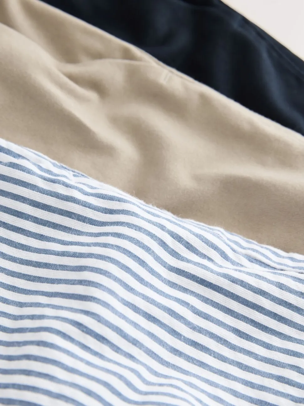 Marineblauw/kiezelkleurig/Strepen - Verpakking van 3 chinoshorts (3mnd-7jr)