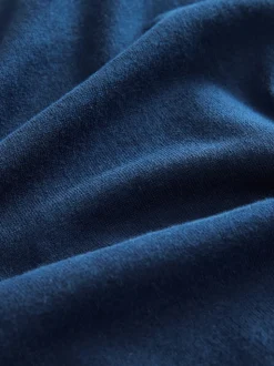 Marineblauw/naturel - Gebreide poloshirts met lange mouwen 2 -pack