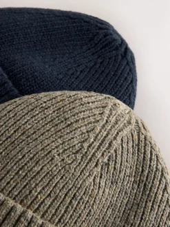 Marineblauw/neutraal bruin - Thinsulate beanie-mutsen 2 stuks