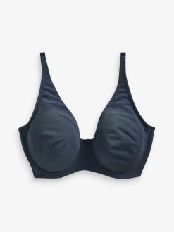 Marineblauw/roze/wit - DD+ ultiem comfort beha's van katoenmix verpakking van 3