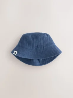Marineblauw/wit - 2 Pack Baby Bucket Hat (0mths-2yrs)