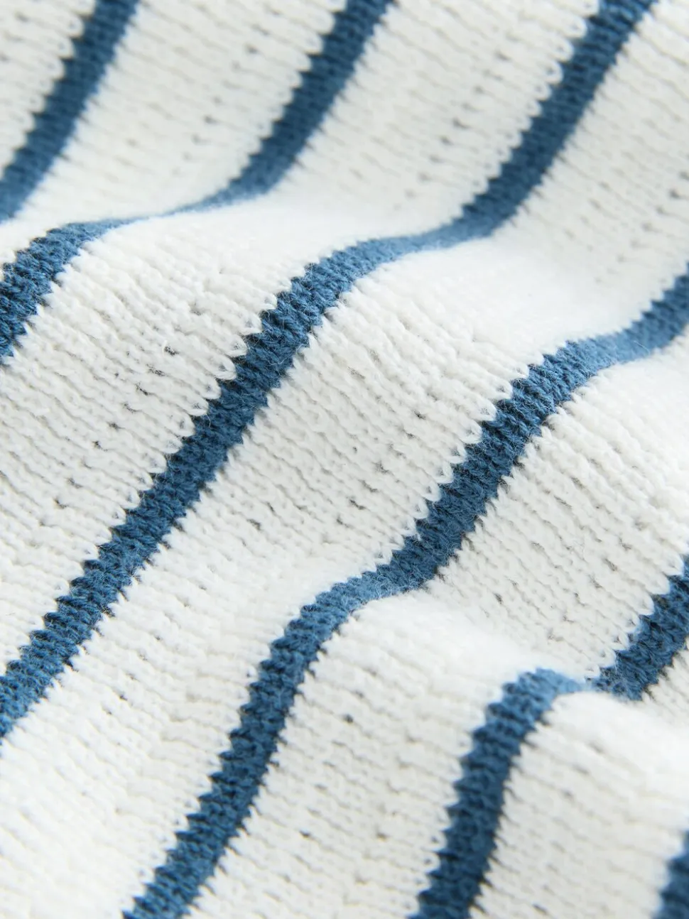 Marineblauw/wit - Gebreid poloshirt met knopen bij de hals van 100% katoen (3 mnd -7 jr)