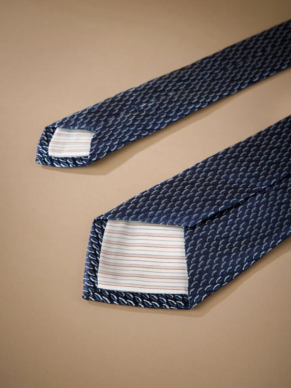 Marineblauw/wit - Signature designstropdas van Italiaanse zijde