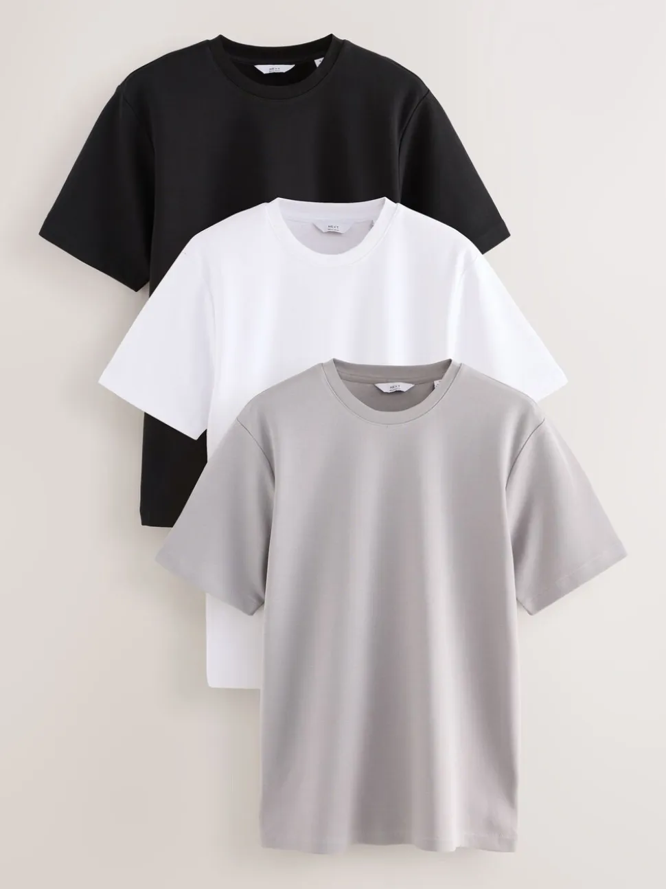 Marineblauw/wit/kiezelkleur - Smart Soft Touch Heavyweight T-Shirts 3 Pack