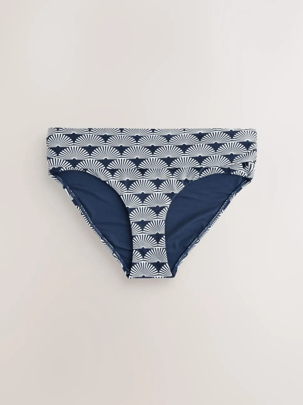Marineblauw/witte waaier - Bikinibroekjes