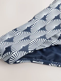 Marineblauw/witte waaier - Bikinibroekjes