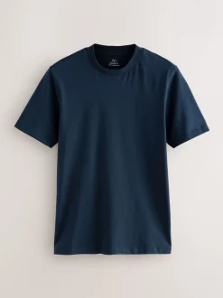 Marineblauw/wit/zwart - Muscle fit essentiële T-shirts 3 set