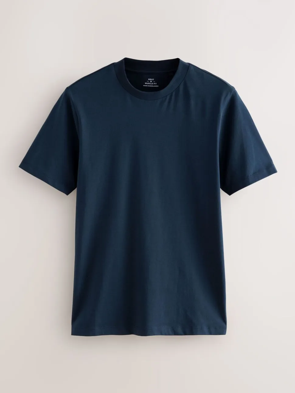 Marineblauw/wit/zwart - Muscle fit essentiële T-shirts 3 set