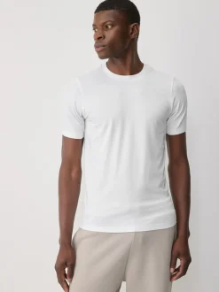 Marineblauw/wit/zwart - Muscle fit essentiële T-shirts 3 set