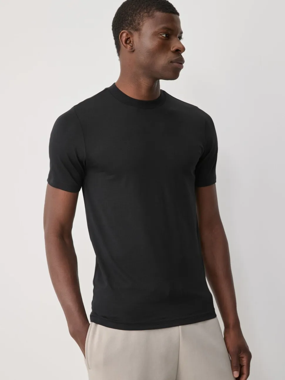 Marineblauw/wit/zwart - Muscle fit essentiële T-shirts 3 set