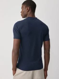 Marineblauw/wit/zwart - Muscle fit essentiële T-shirts 3 set