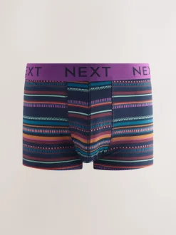 Marine/Bordeauxrode Strepen - Verpakking van 8 - 5 Hipsterboxershorts