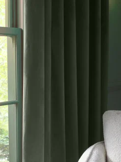 Matfluwelen gordijnen met plooiband