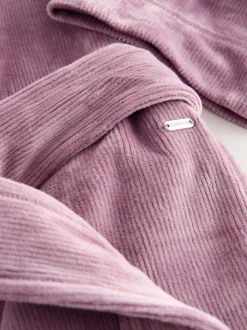 Mauve-paars - Studio Cosy Ribbed Dressing Gown