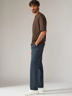 Medium blauwgrijs - Straight fit - Stretchy chino