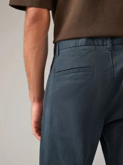 Medium blauwgrijs - Straight fit - Stretchy chino