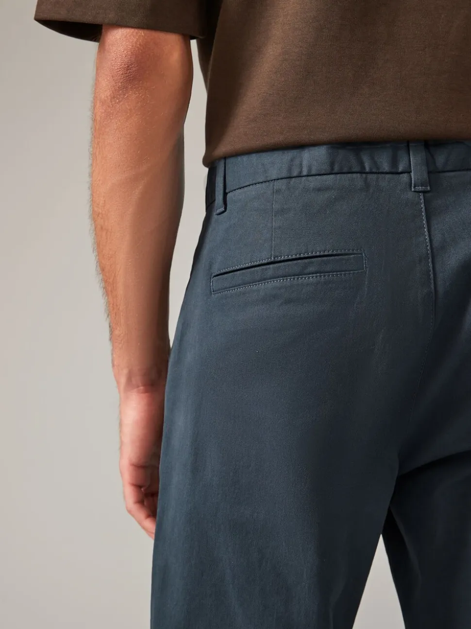 Medium blauwgrijs - Straight fit - Stretchy chino