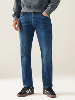 Mediumblauw - Enkele - Slim fit klassieke stretchy jeans