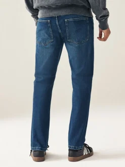 Mediumblauw - Enkele - Slim fit klassieke stretchy jeans