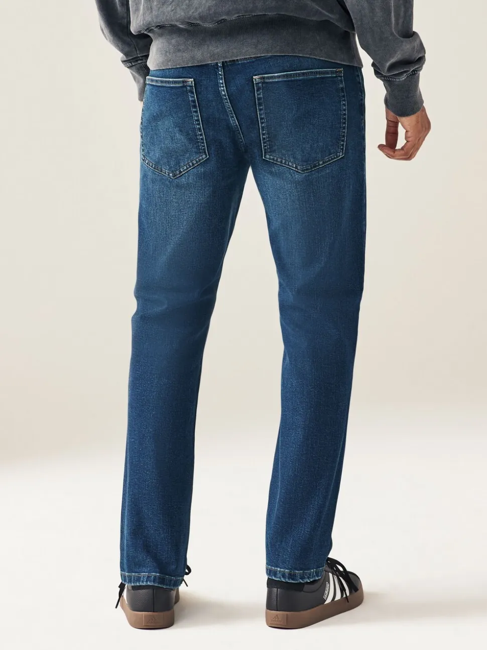 Mediumblauw - Enkele - Slim fit klassieke stretchy jeans