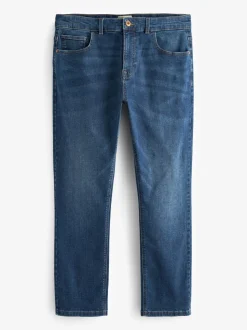 Mediumblauw - Enkele - Slim fit klassieke stretchy jeans