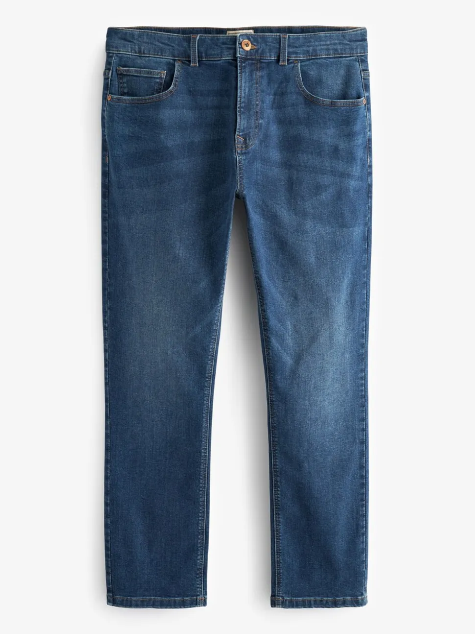 Mediumblauw - Enkele - Slim fit klassieke stretchy jeans