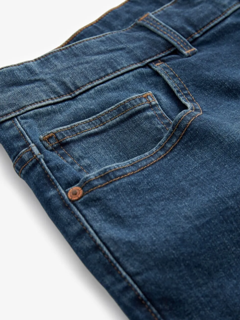 Mediumblauw - Enkele - Slim fit klassieke stretchy jeans