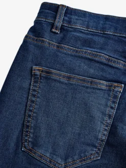 Mediumblauw - Klassieke stretchjeans met standaard taps toelopende pasvorm