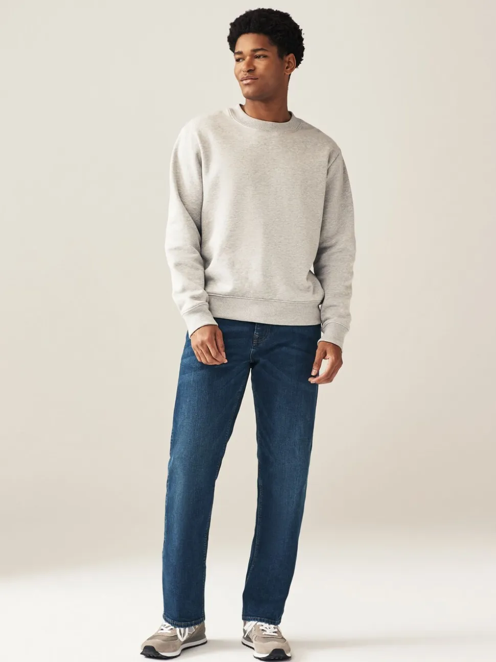 Mediumblauw - Rechte, klassieke jeans met stretch