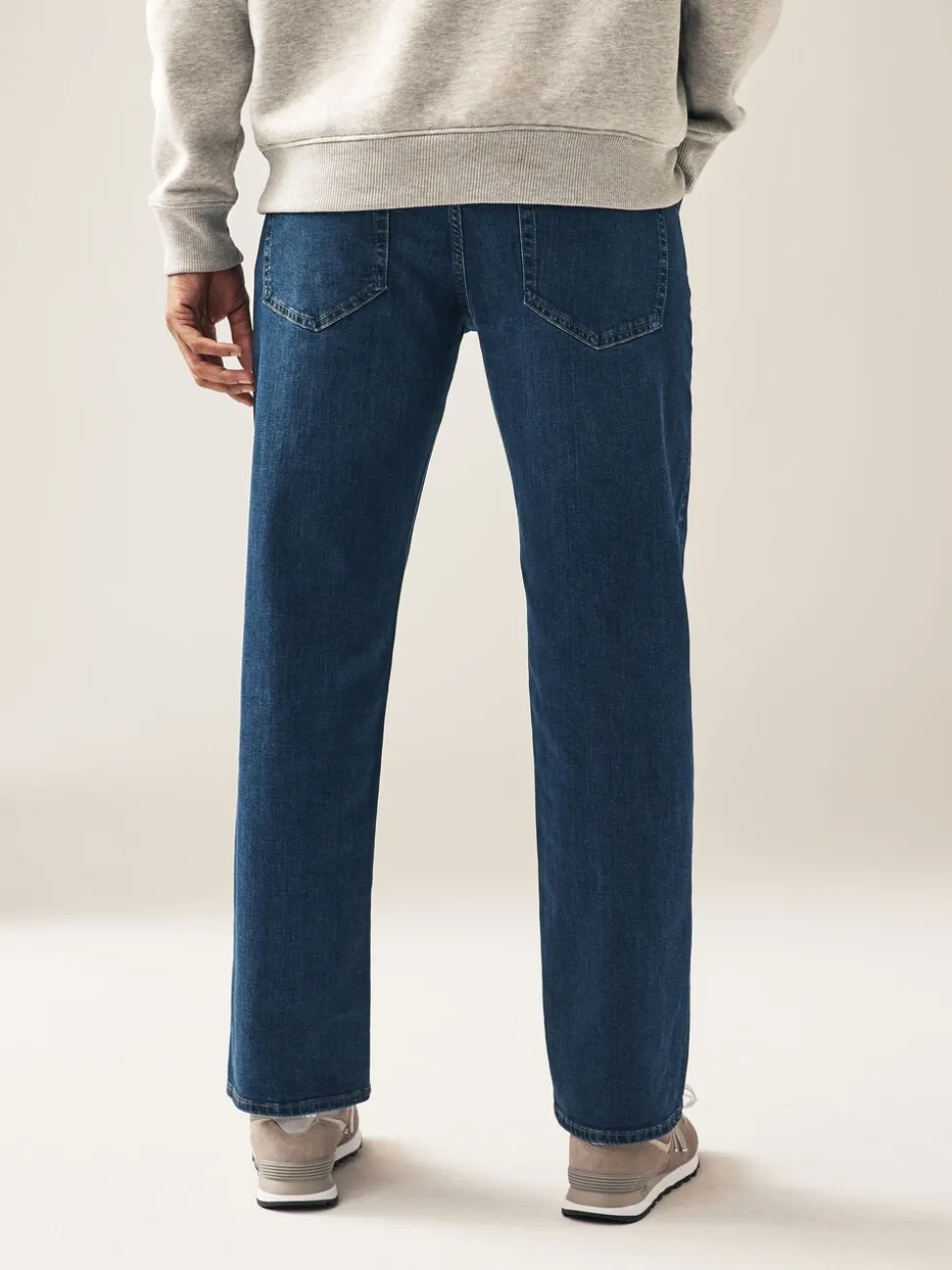Mediumblauw - Rechte, klassieke jeans met stretch