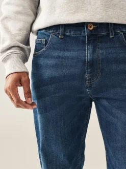 Mediumblauw - Rechte, klassieke jeans met stretch