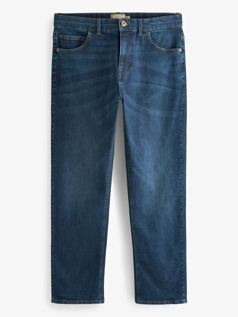 Mediumblauw - Rechte, klassieke jeans met stretch