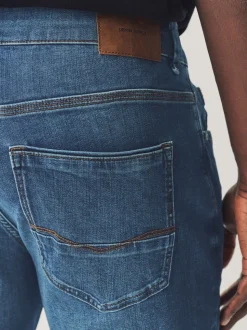 Mediumblauw - Slim Fit - Authentieke stretch denim jeans