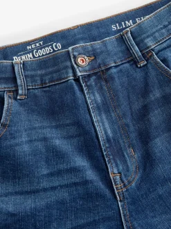 Mediumblauw - Slim Fit - Authentieke stretch denim jeans