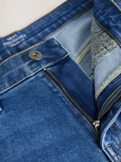 Mediumblauw - Straight fit - Motionflex jeans