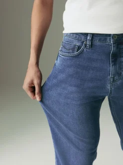 Mediumblauw - Straight fit - Motionflex jeans