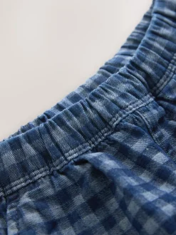 Mediumblauw geruit - Barrel jeans (3mnd -7jr)