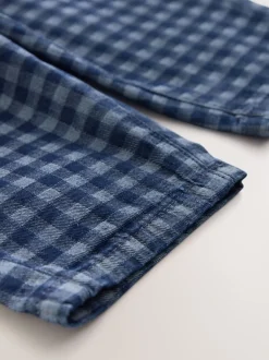 Mediumblauw geruit - Barrel jeans (3mnd -7jr)