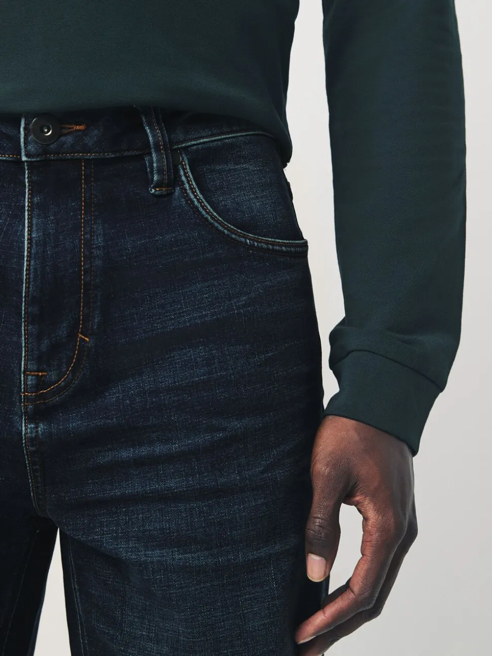 Medium-indigoblauw - Relaxed fit - Motionflex jeans