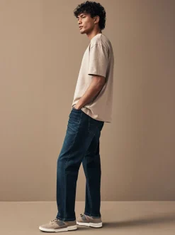 Medium-indigoblauw - Straight fit - Motionflex jeans